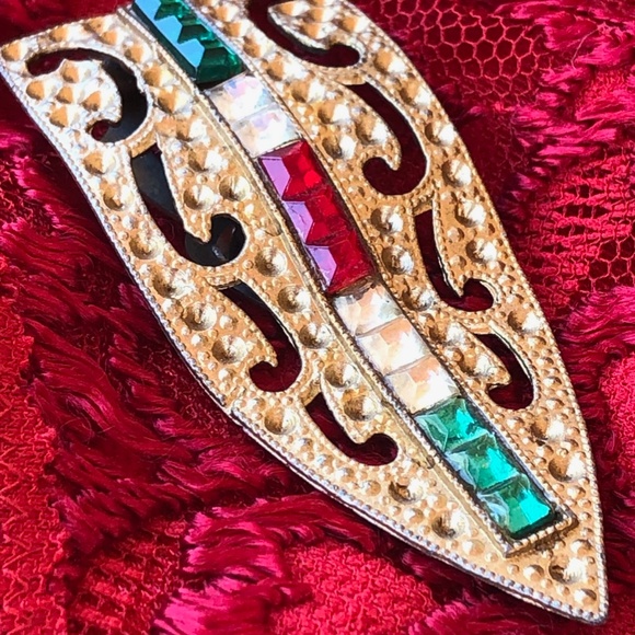 VTG 1930s Rhinestone Dress Clip Fur Clip Pair - Picture 3 of 8